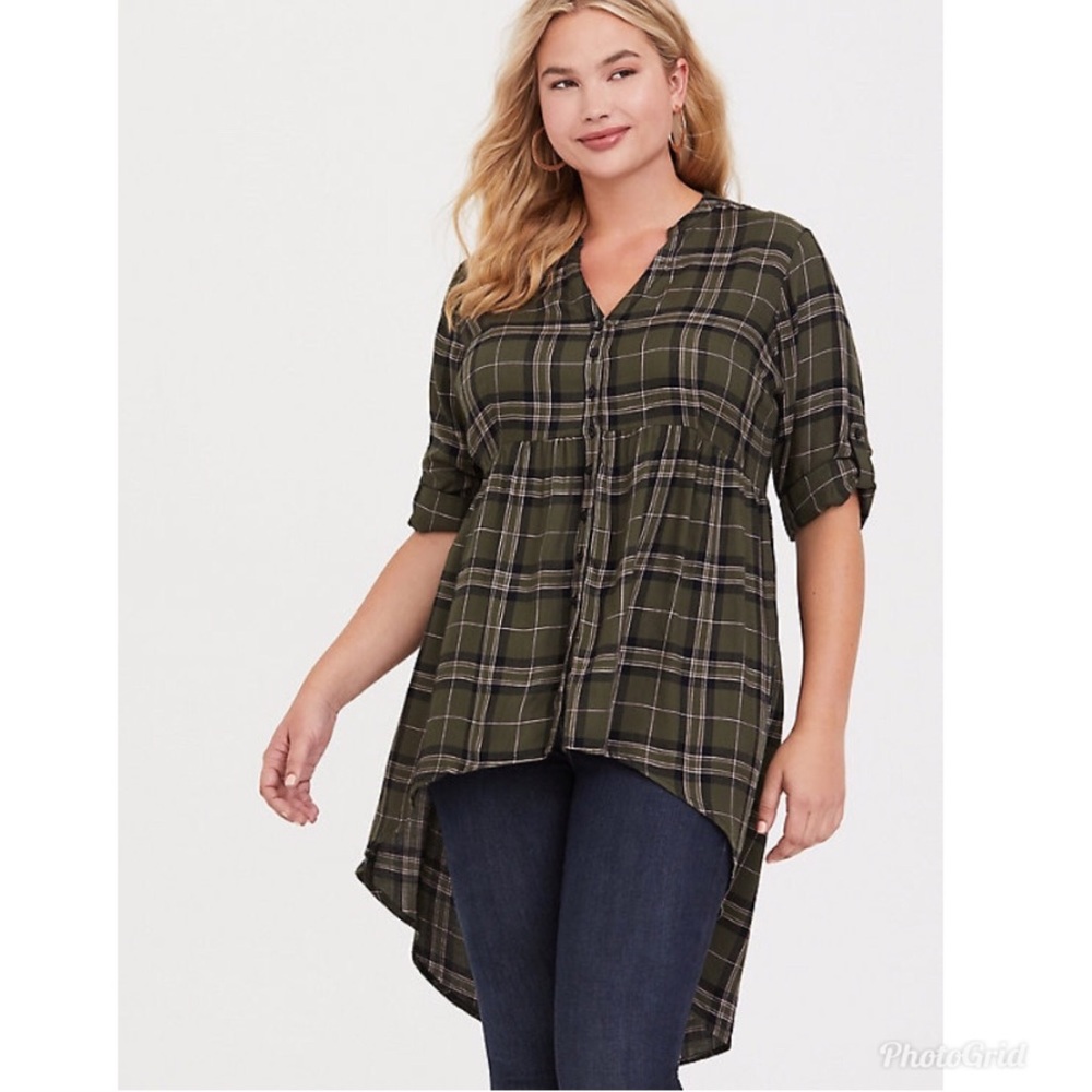Torrid Plaid Babydoll Tunic
